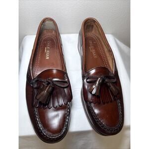 Cole Haan Loafers Mens 10.5 D Brown Leather Tassel Casual USA Made Vintage Shoes